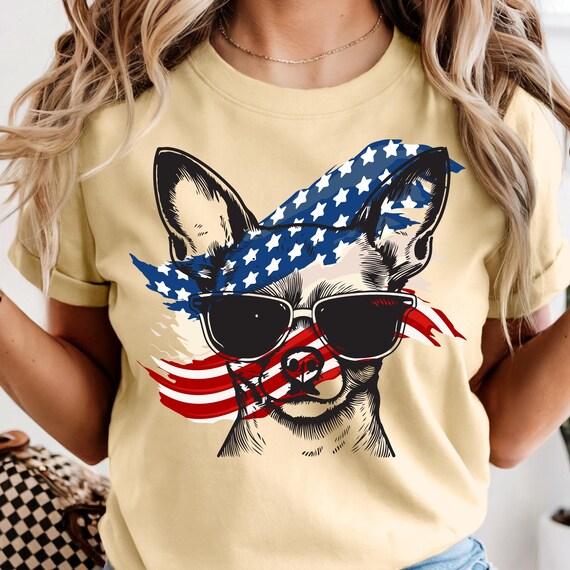 Custom 4th of July Dog Shirt – Comfort Colors Tee, Personalized Patriotic Dog T-Shirt, Red White Blue USA Independence Day Gifs