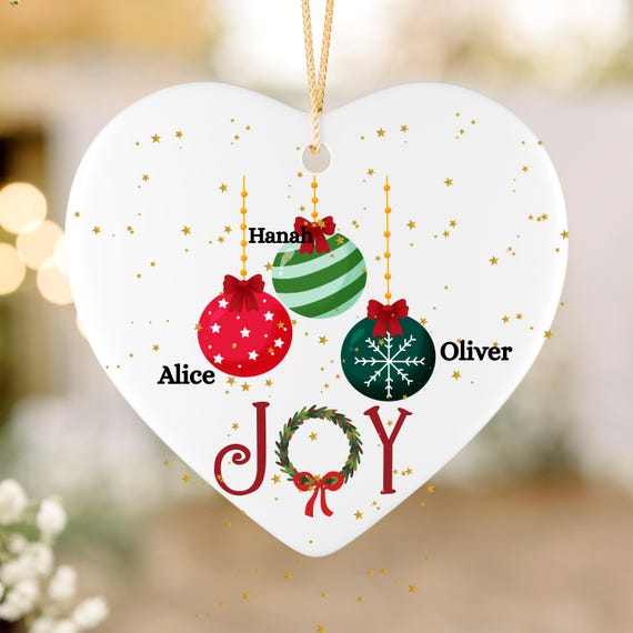 Personalized Ceramic Family Ornament – Christmas Gift for Family of Three – Custom Holiday Tree Decoration & Home Decor- Family of 1.....