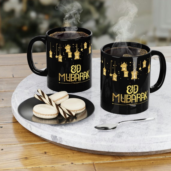 Black Coffee Mug, 11oz, Eid Mubarak gift for her Islamic gift for him gift for family and friends.