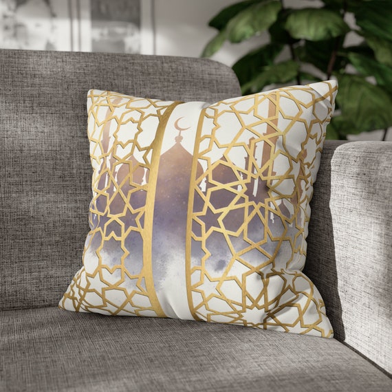 Ramadan Kareem Pillow Case Eid Home Décor Faux Suede Square Pillow Case, Muslim holidays, fasting, home décor, Islamic, gift