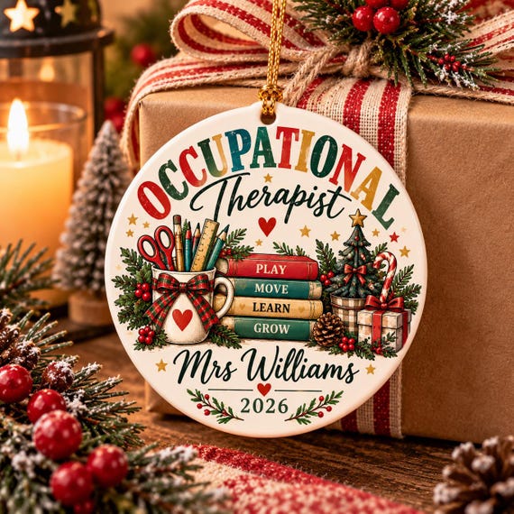 Personalised Occupational Therapist Christmas Ornament 2026, Custom OT Gift