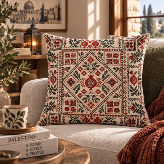 Folk Tile Pattern Spun Polyester Pillowcase | Boho Decorative Throw Pillow Cover