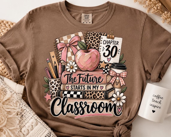 The Future Starts in My Classroom Teacher Shirt, Leopard Teacher Tee, Back to School Shirt, Cute Teacher Gift, Kindergarten Teacher Tee.