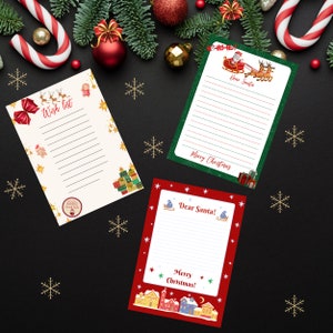 Herunterladbare Weihnachtsbrief-Wunschliste für Kinder traditioneller Brief für Kinder