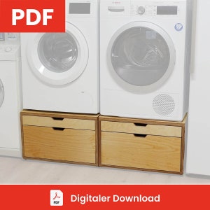 Washing machine base cabinet 55 cm high | DIY building instructions / blueprint