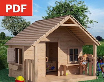 Children's play hut | DIY building instructions / blueprint