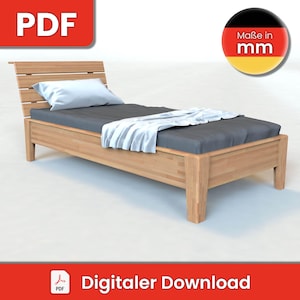 Massivholzbett Modell 1 // 90 cm | DIY Bauanleitung / Bauplan