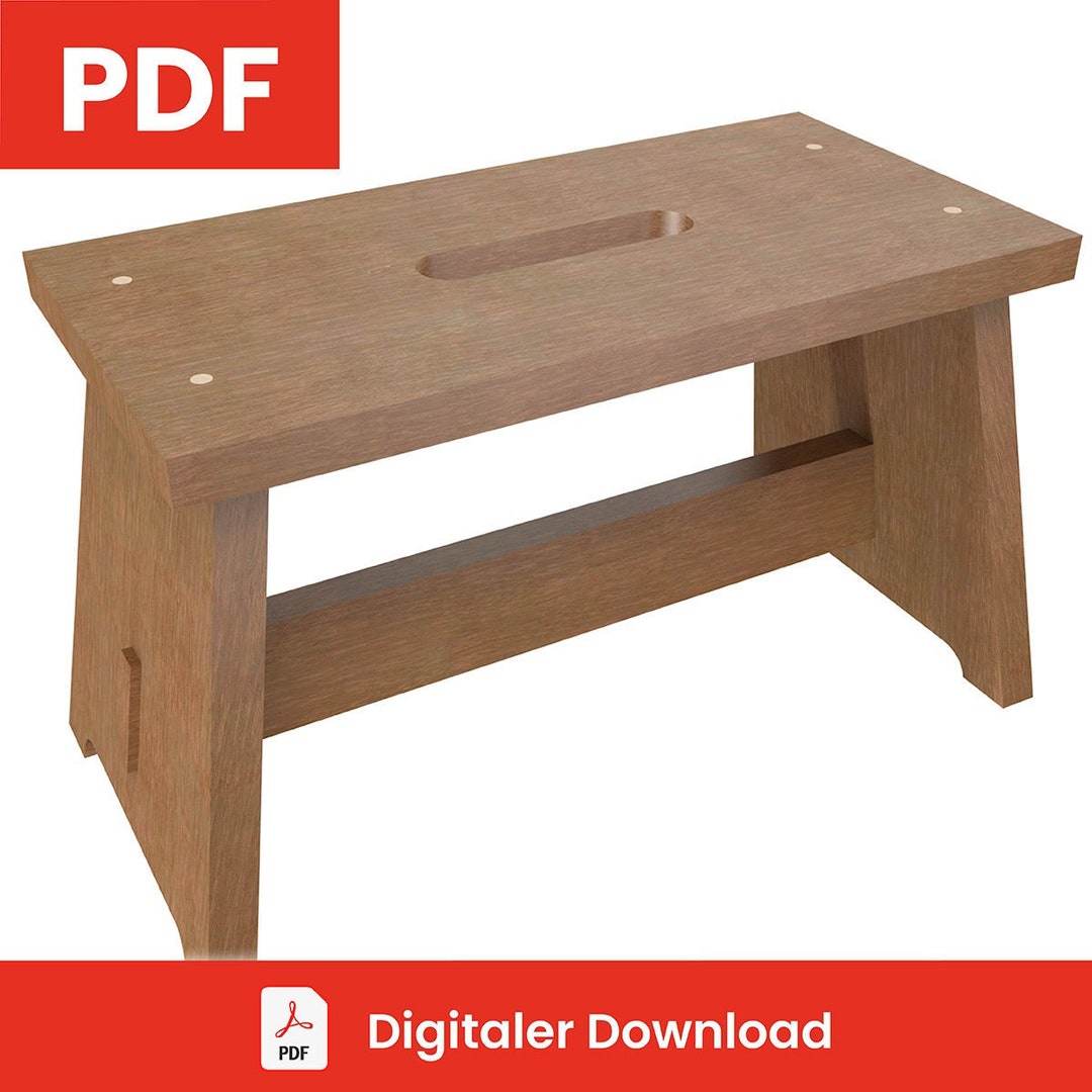 Footstool/step Stool DIY Building Instructions / Blueprint Etsy