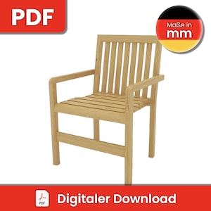May include: A wooden chair with a slatted back and arms. The chair is made of light-colored wood and has a simple, modern design.