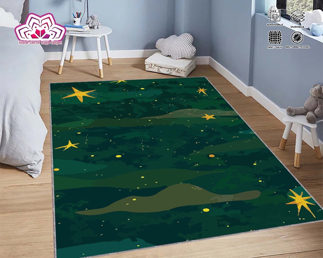 Minimalist Rug, Green Rug, Kids Room Rug, Child Room Rug, Abstract Rug