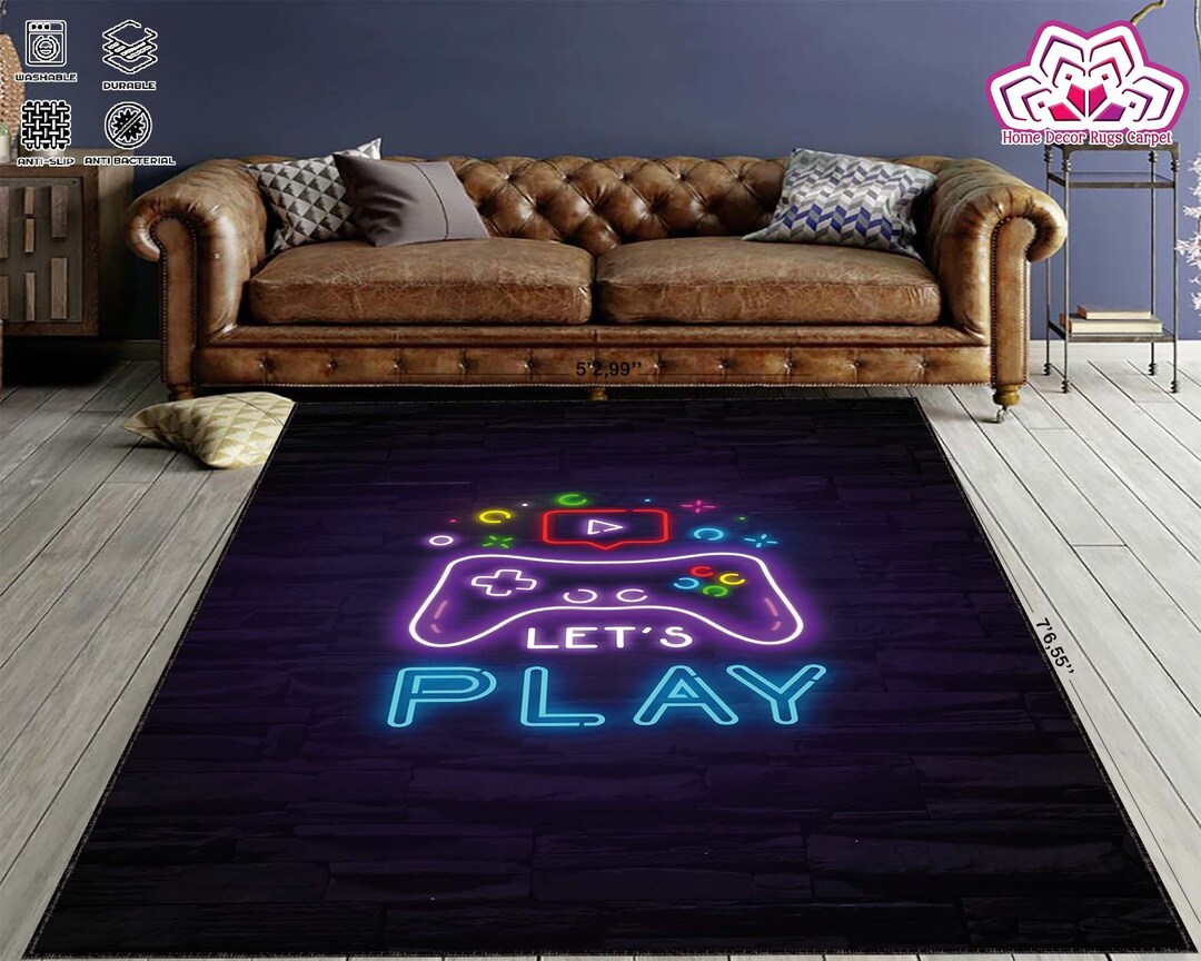 Game Rug, Game Room Rug, Boy Room Decor, Gift for Him, Digital Rug ...