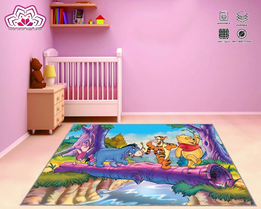 Winnie Rug Winnie the Pooh Nursery Rug Baby Room Rug Kids Etsy