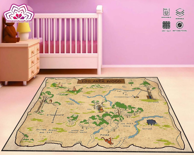 Winnie Rug Winnie the Pooh Winnie Decor Rug 100 Aker Wood Etsy Ireland