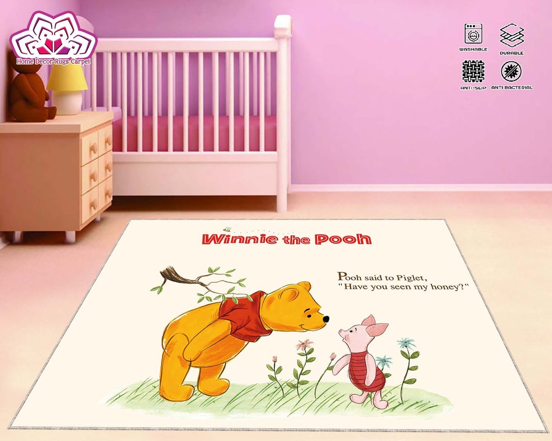 Winnie the Pooh Rug, Kids Rug, Kids Room, Child Room Decor, Child Room