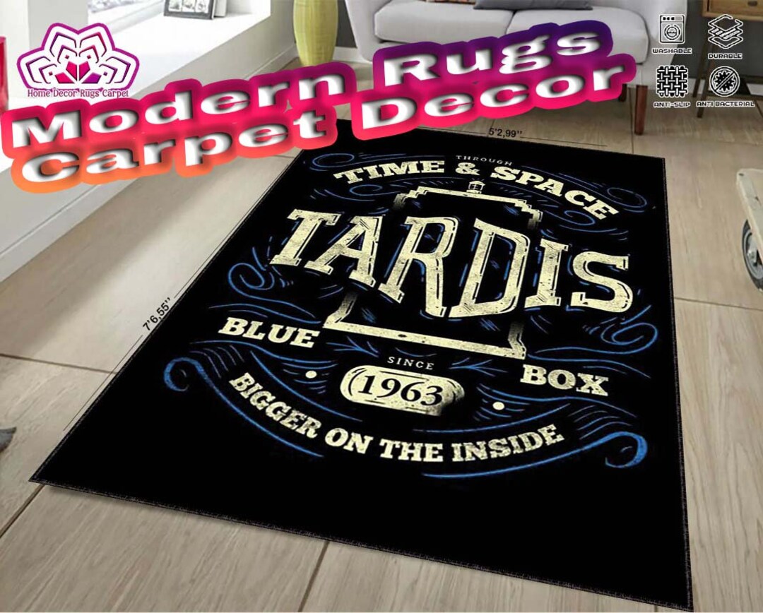 Doctor Who Rug Police Box Rug Minimalist Rug Fantastic Rug Etsy Ireland