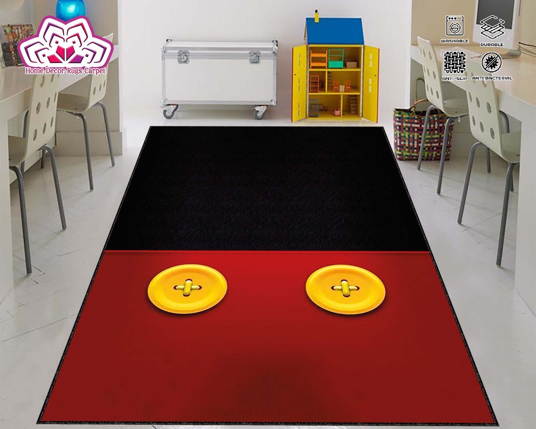 Mickey Mouse Rug Child Room Rug Mickey Rug Nursery Rug Etsy