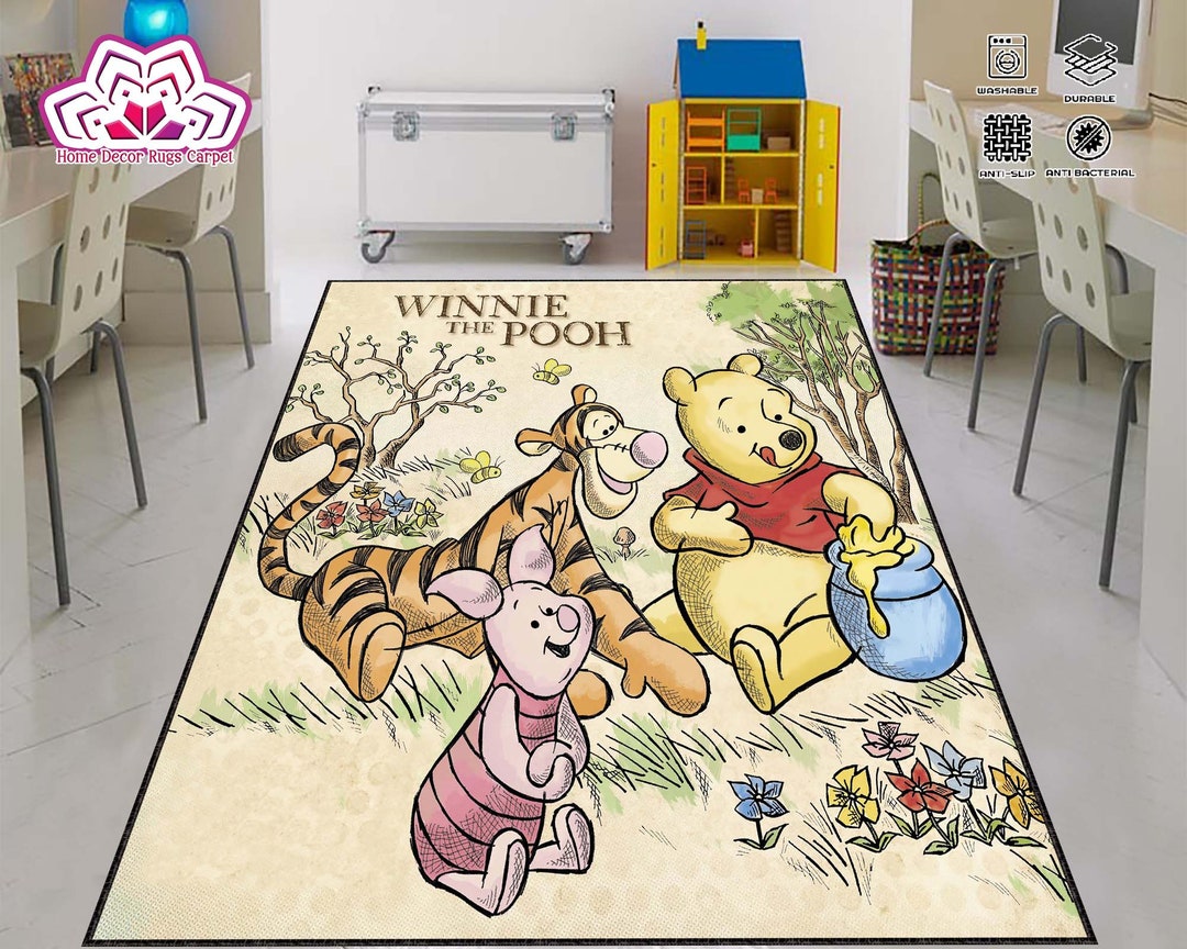 Winnie the Pooh Rug Kids Rug Winnie Rug Winnie the Pooh Etsy