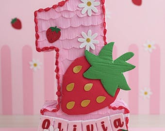 Strawberry Pinata | custom pinata, age and name