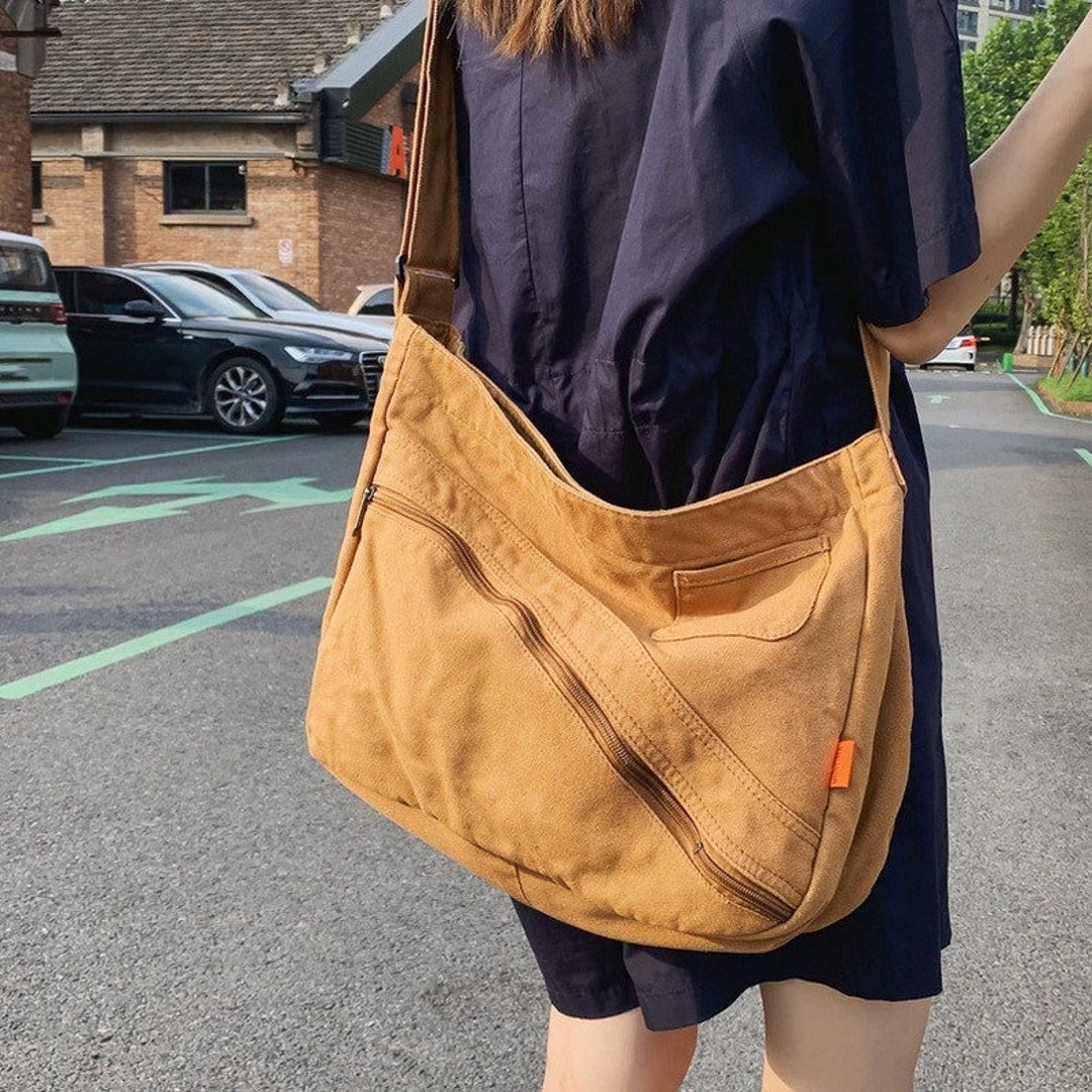 Vintage Style Messenger Bag Stylish Tote Bag Minimalist Etsy