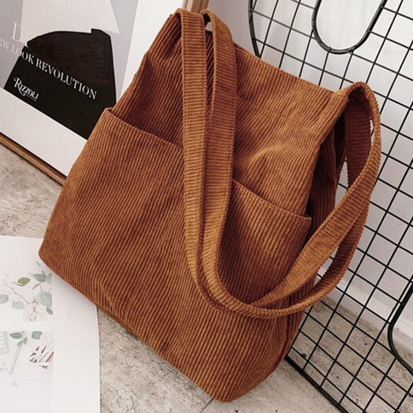 Gothic Church Raven Shoulder Bag – Corduroy Tote For Women, Adjustable Strap, Large Capacity - View #12
