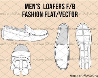 MEN'S SHOE - fashion flat, fashion vector, fashion drawing, technical drawing, adobe illustrator, CAD