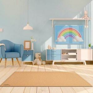 Natürliche Baby-Kork Spiel- und Trainingsmatte, großes Kinderzimmer und Spielzimmer Teppich, umweltfreundlich, antimikrobiell, hypoallergen, rutschfest