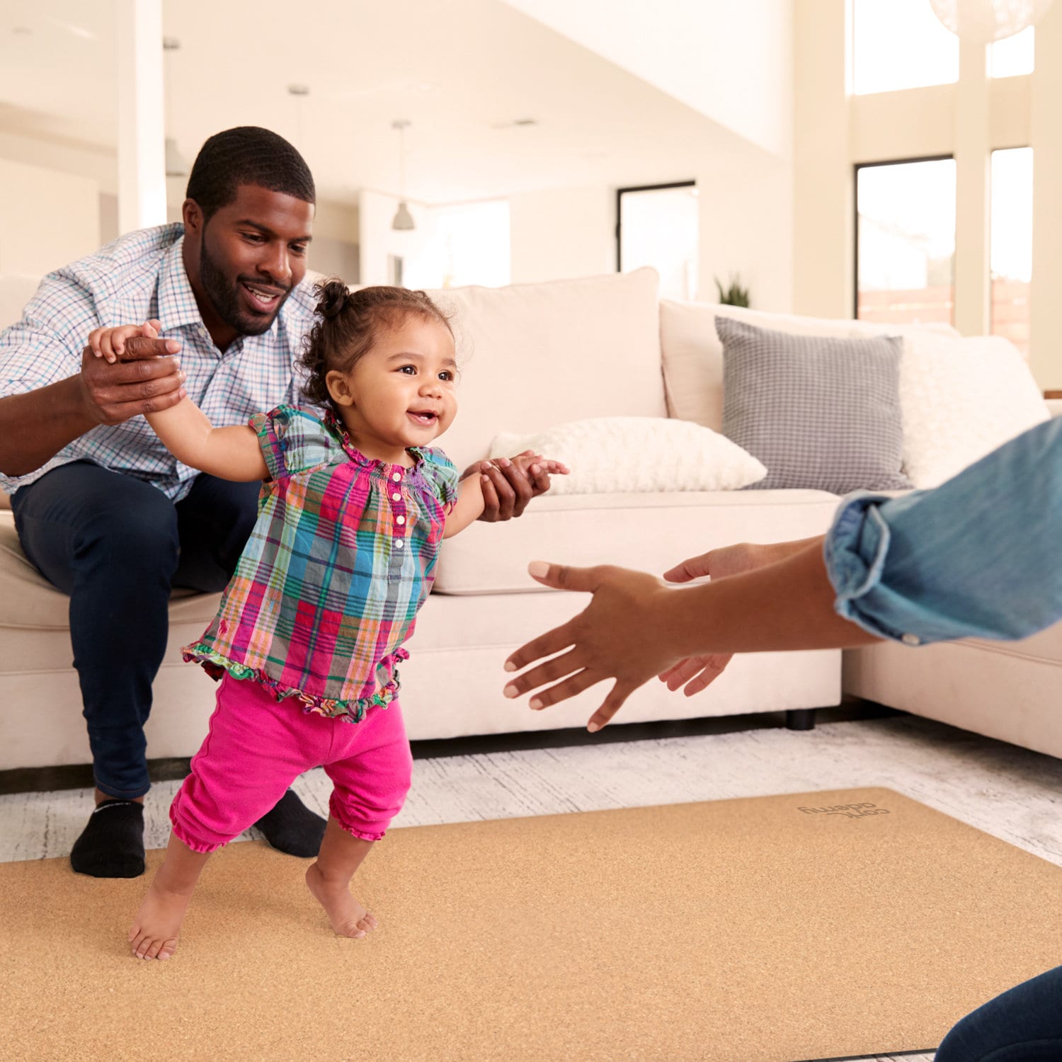 Ecofriendly Baby Cork Playmat, Medium Size Nursery and Playroom Rug, Natural, Antimicrobial