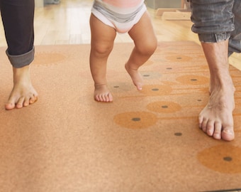 Natural Baby Cork Playmat, Large Nursery and Playroom Rug, Eco-Friendly, Antimicrobial, Hypoallergenic, Non-Slip