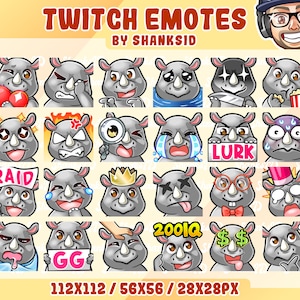 24x Twitch Emotes / Rhino
