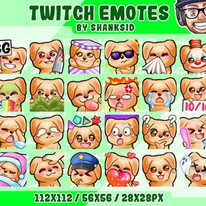 24x émoticônes Twitch / Golden Retriever