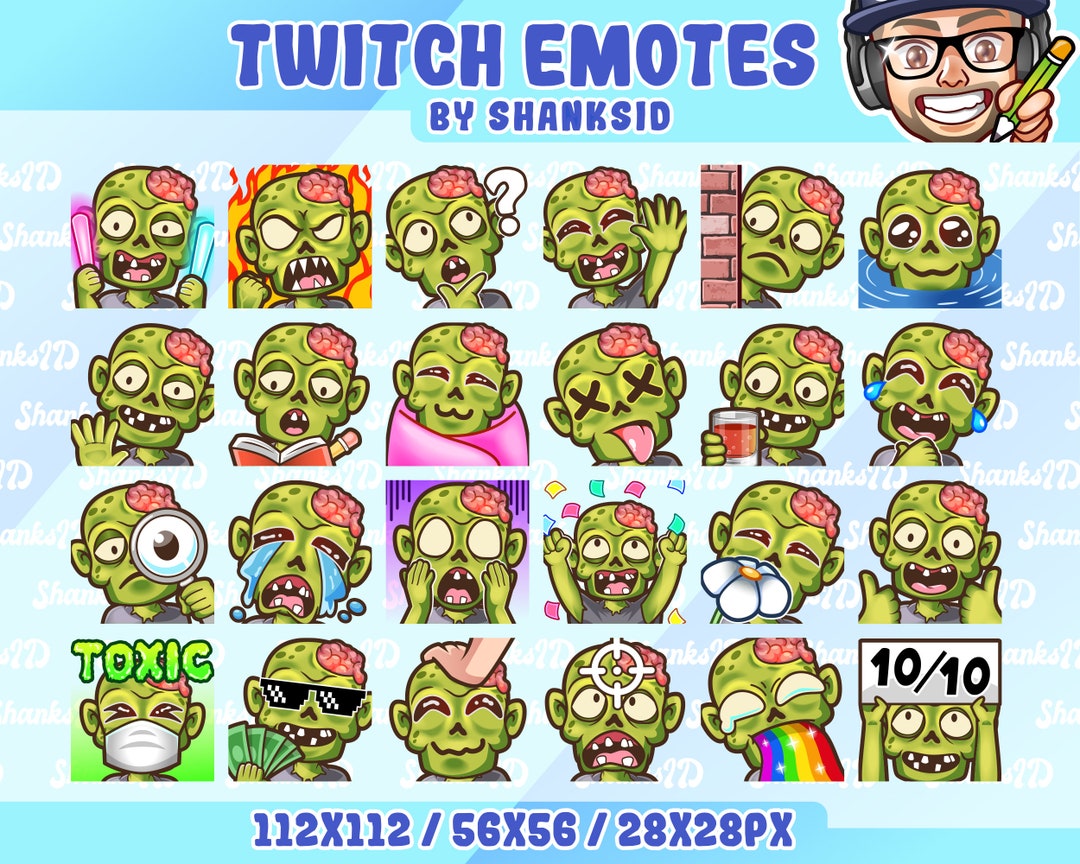 24x Twitch Emotes / Zombie Etsy