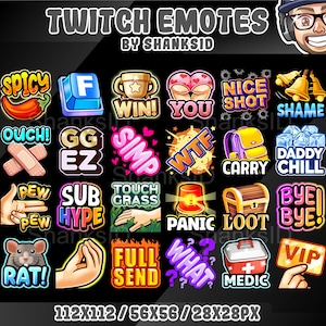 24x Twitch Emotes #3 / Text Emotes Pack