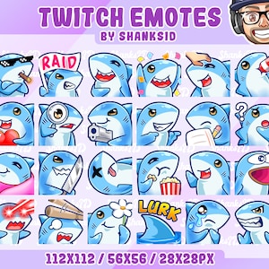 24x Gestos de Twitch / Tiburón