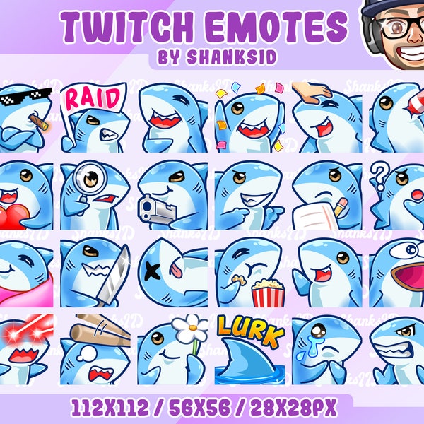 24x Twitch Emotes / Shark