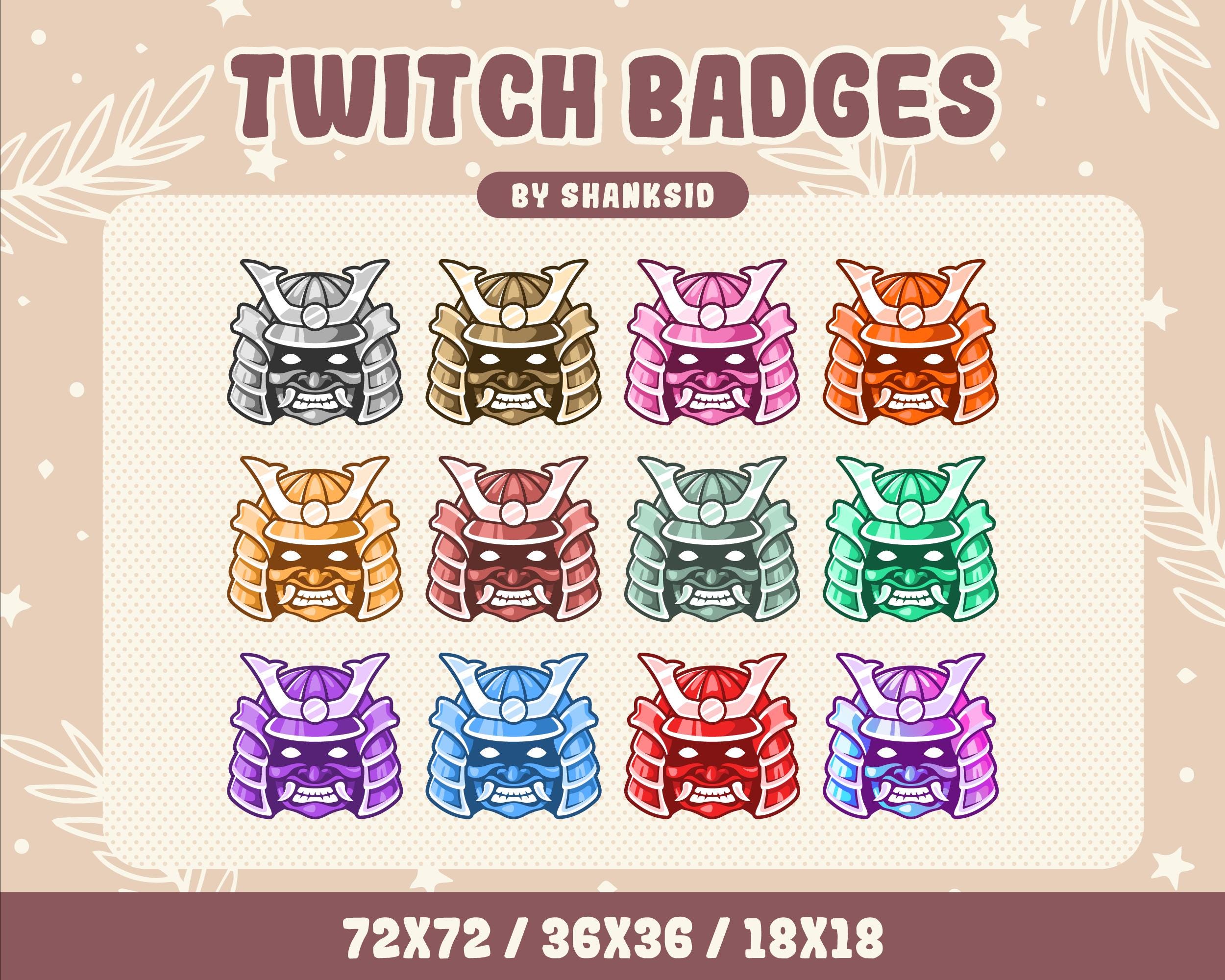 Samurai Twitch Badges, PNG Files, for Streaming Needs - Etsy
