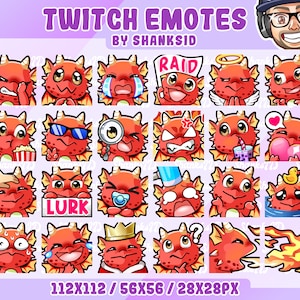 24x Twitch Emotes / Red Dragon
