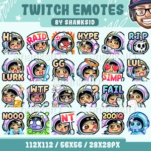 24x Gestos de Twitch / Astronauta