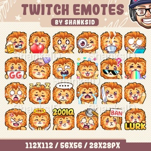 24x Emote Twitch / Emote Twitch Leone