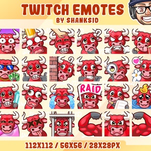 24x Twitch Emotes / Bull
