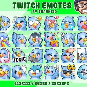 24x Emote Twitch / Uccello