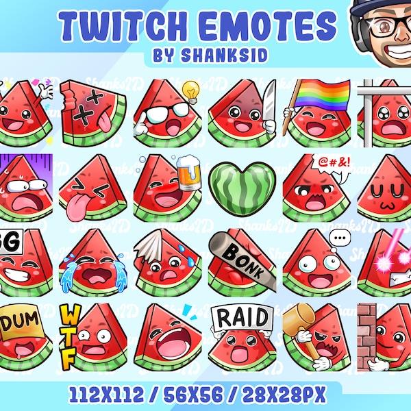 24x Twitch Emotes / Watermelon