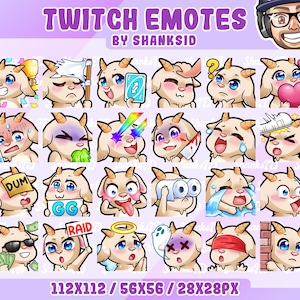 Goat Emotes Pack, Twitch & Discord Set (PNG Files, Digital Download)