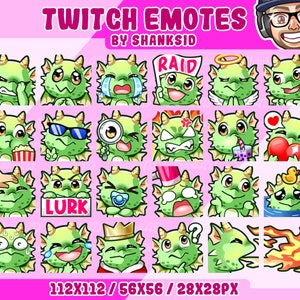 24x Twitch Emotes / Green Dragon
