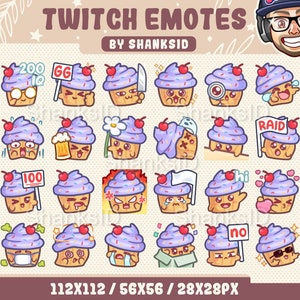 24x Emote Twitch / Cupcake Kawaii