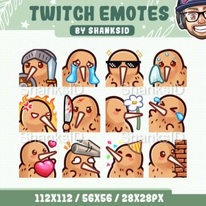 12x Twitch Emotes / Niedliche Kiwis