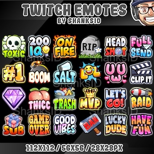 24x Twitch Emotes / Text Emotes Pack