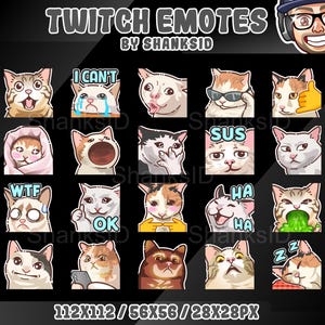 20x Twitch Emotes / Meme Cat