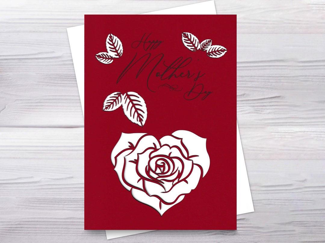 Handmade Laser Cut Mother's Day Card Papercut and Print Etsy