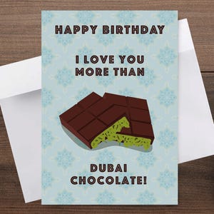 Verjaardagskaart chocolade Dubai | Ik hou meer van jou dan de chocoladeverjaardagskaart van Dubai | Voor vader, moeder, vriend, vrienden, vrouw en echtgenoot