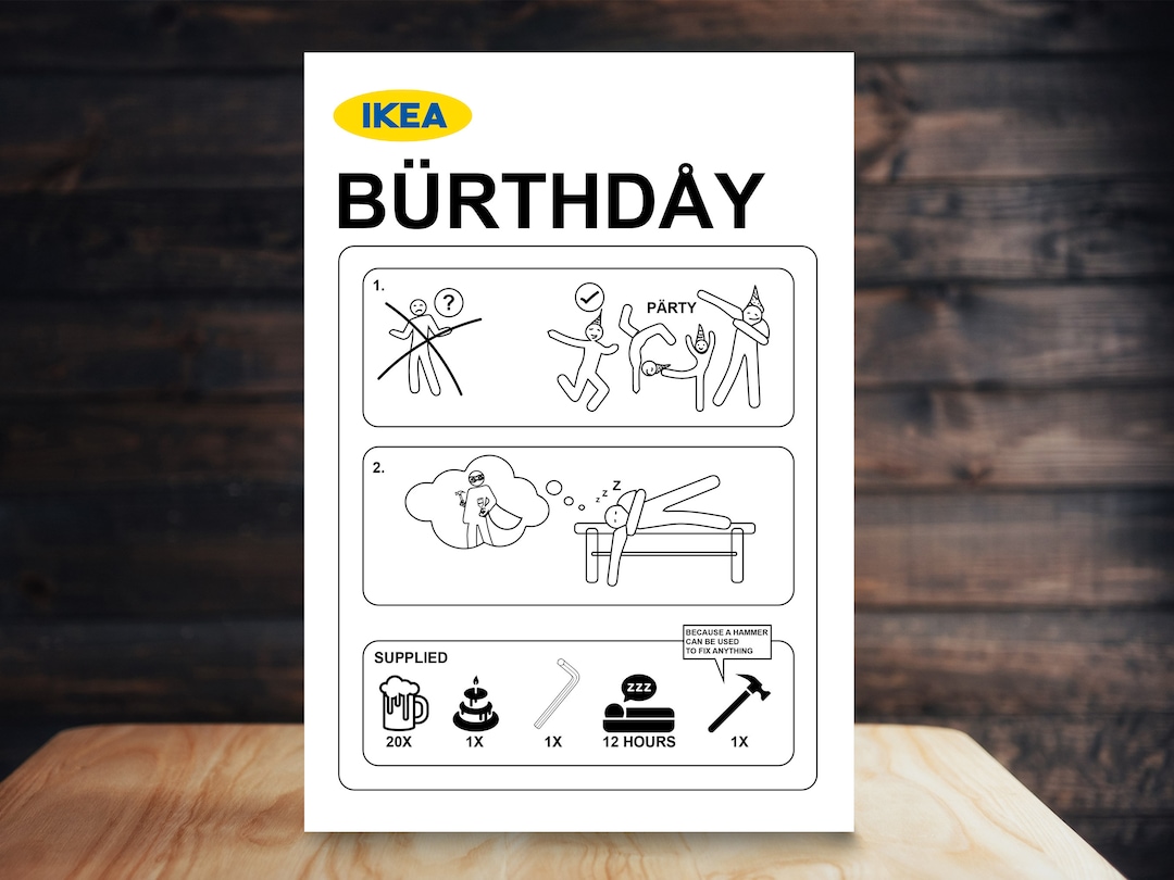 Ikea Funny DIY Birthday Card Etsy
